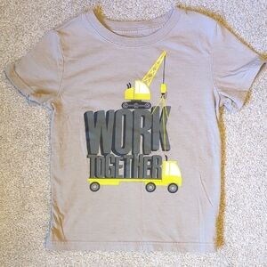 Cat & Jack Tan and Yellow Construction Tee